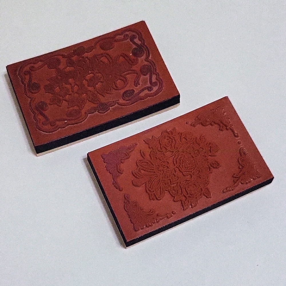 Set of 2 floral rubber stamps